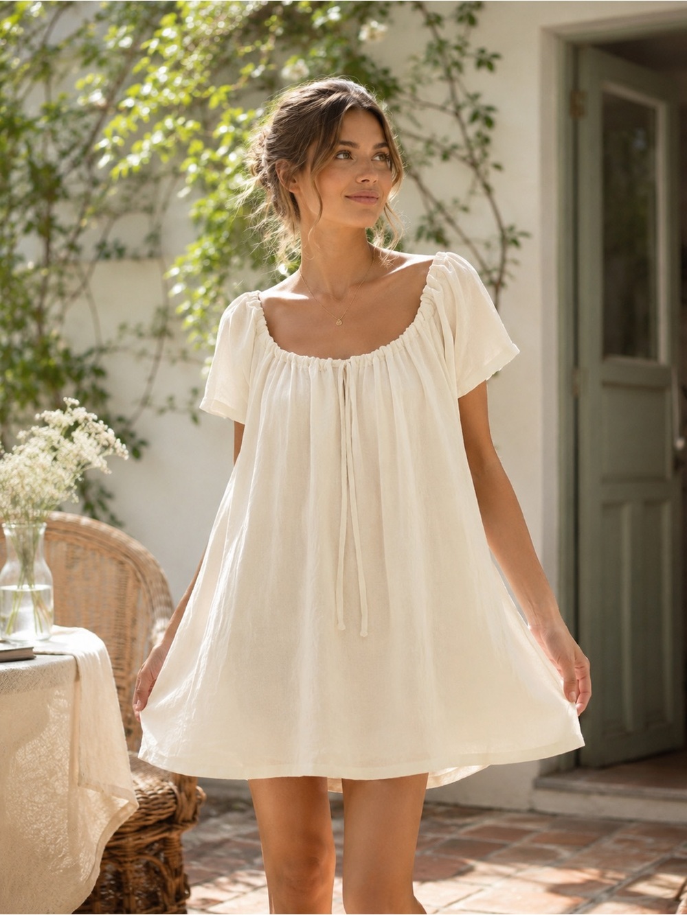 Cayden Naughton Linen Picnic Dress